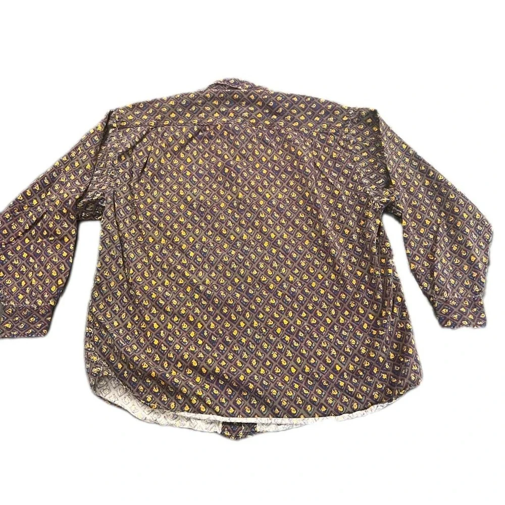 Vintage 90s Cambridge Classics Shirt Mens Large Multicolor Geometric Button Down - Picture 2 of 7